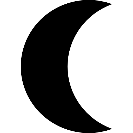 Moon phase black crescent shape